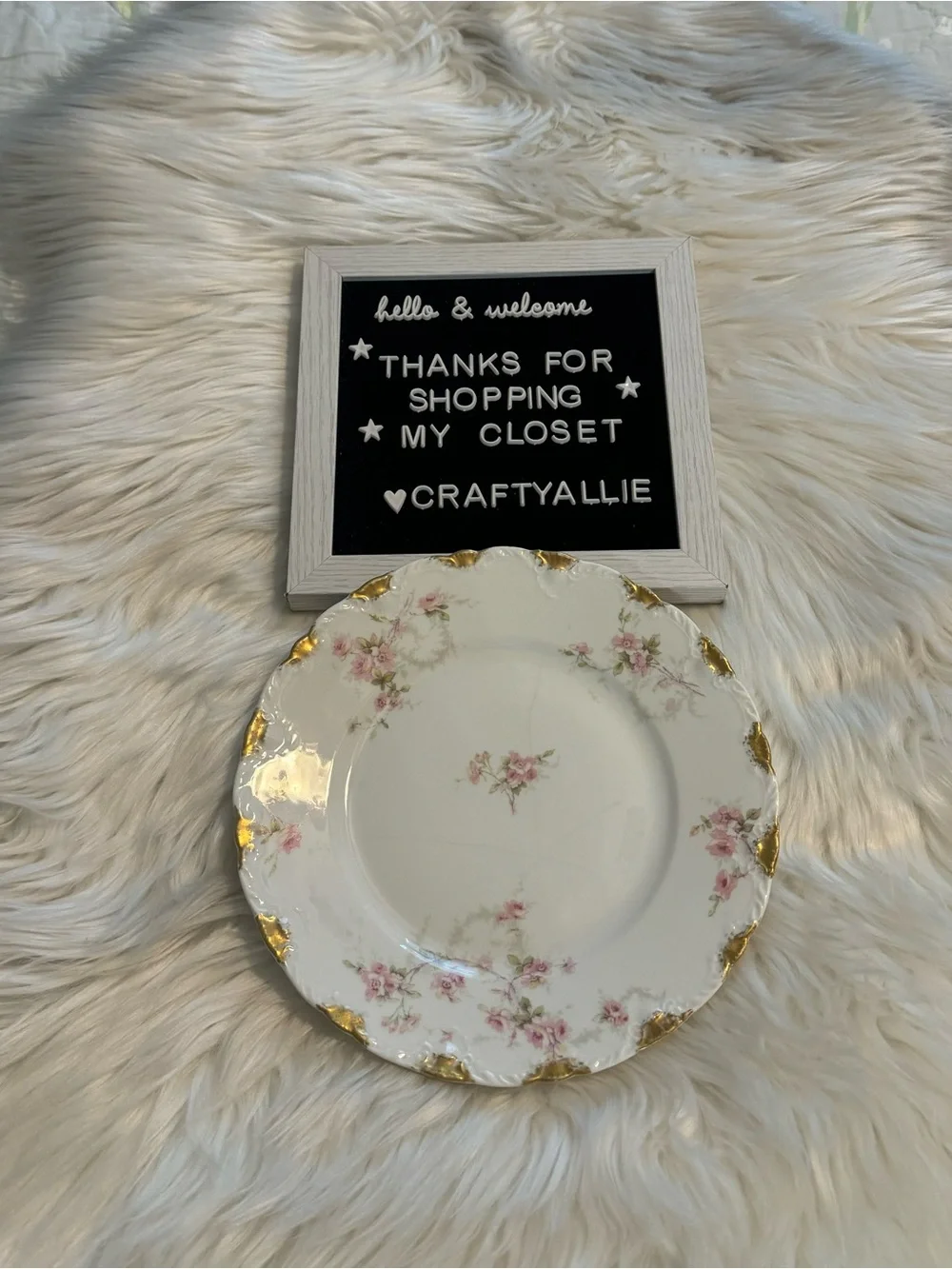 Antique Haviland Limoges France Pink Floral Plate